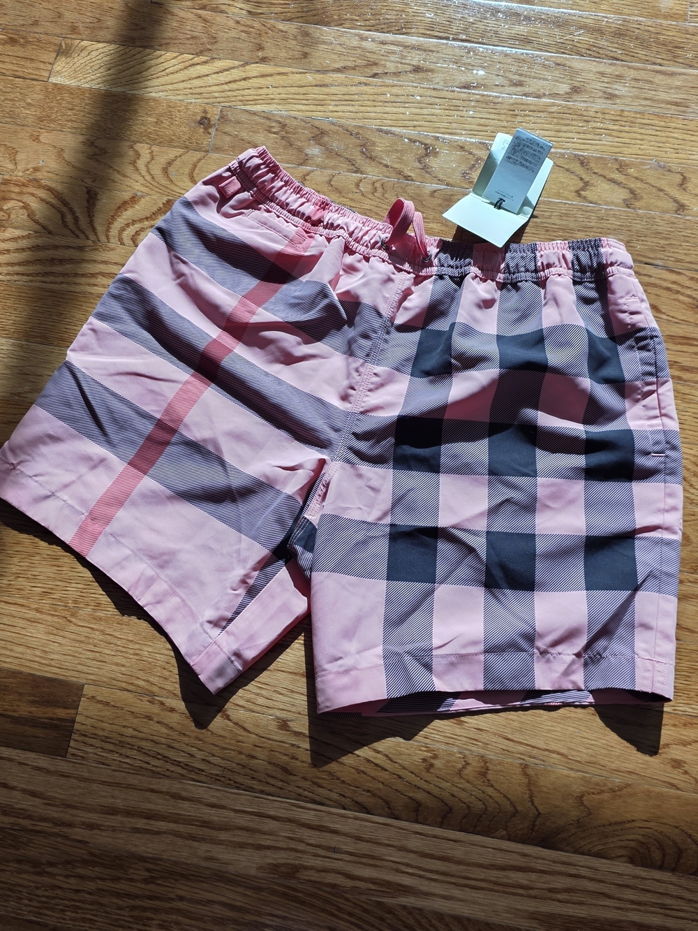 Burberry Pink Plaid Hybrid Shorts